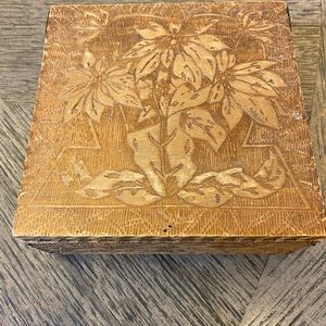Vintage carved wood Box